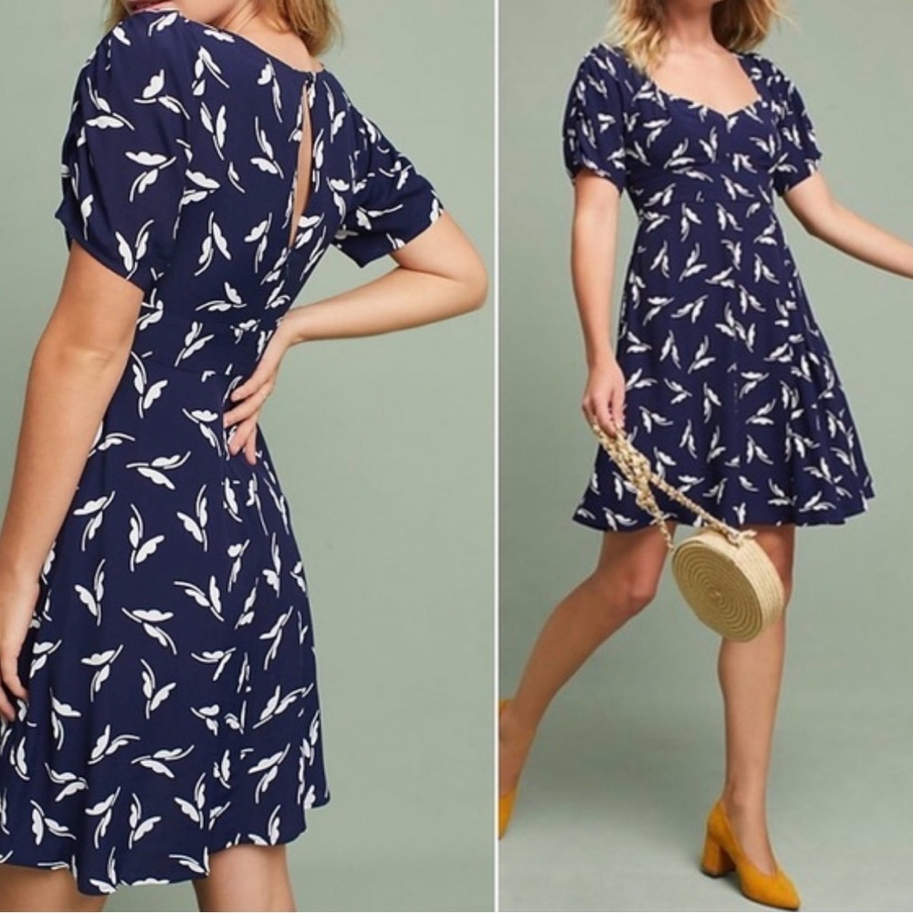 Anthropologie Maeve Fern Ruched Dress - size 8
